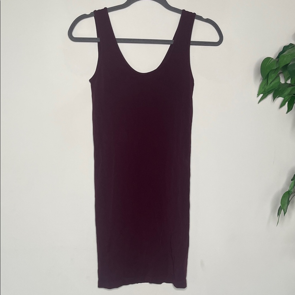 Cest Moi Burgundy Spandex Sleeveless Dress